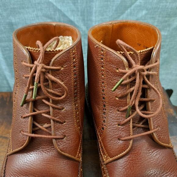 Florsheim by Duckie Brown Wingtip Dress Boots Brogue Leather Mens size 10 D - Picture 4 of 13